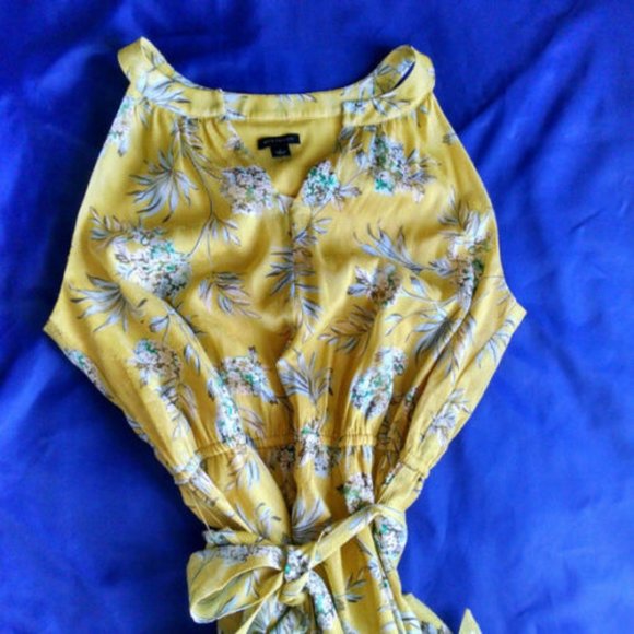 Ann Taylor Tropical Toile Halter Tie Waist Flare - Picture 4 of 6